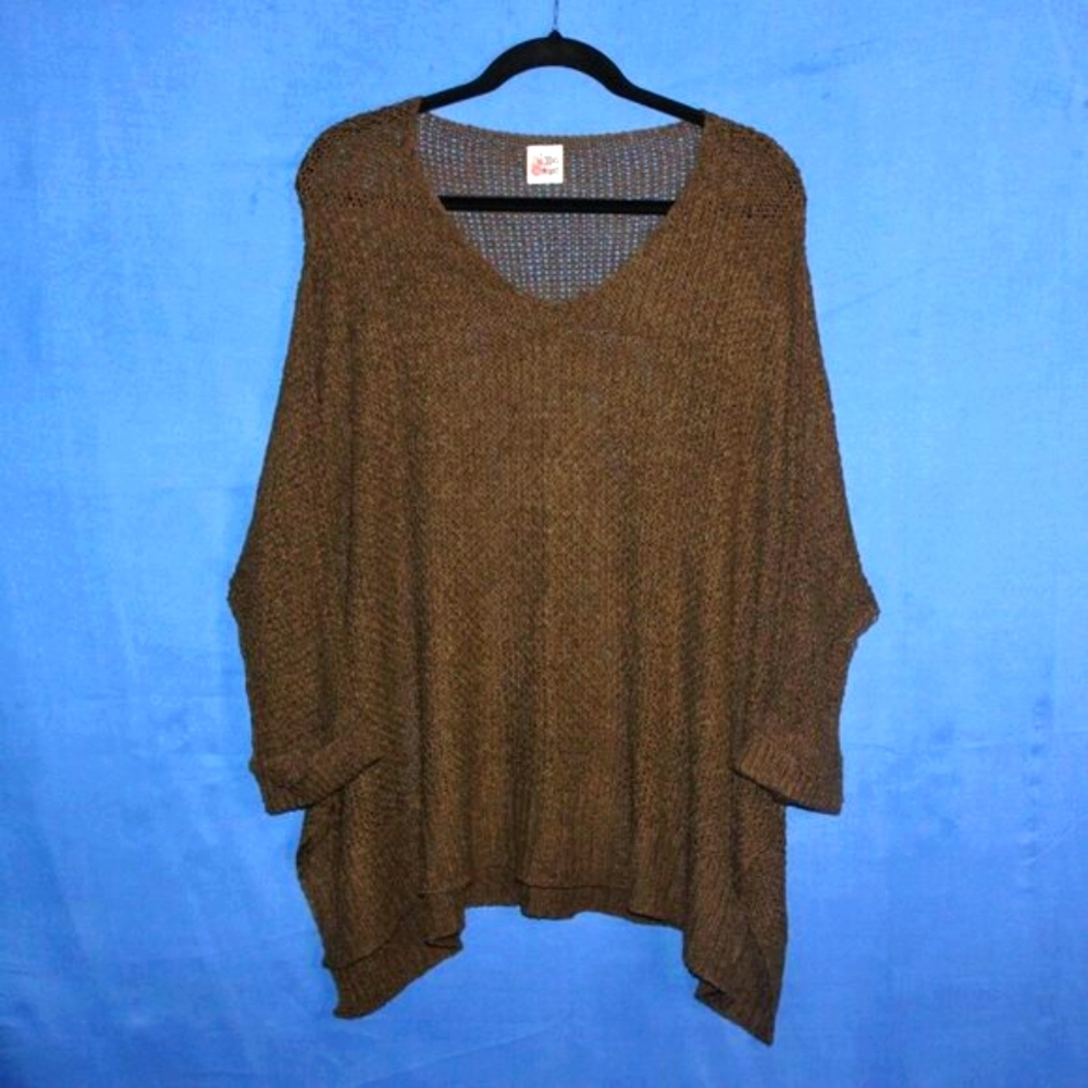 The ZigZag Stripe Olive Green Open Knit Sweater Dark Olive Green L/XL